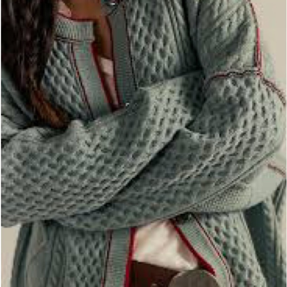 Free People we the free Tenessee Oversized Knit Cardigan in Seafoam green-NWT XS - Picture 3 of 10